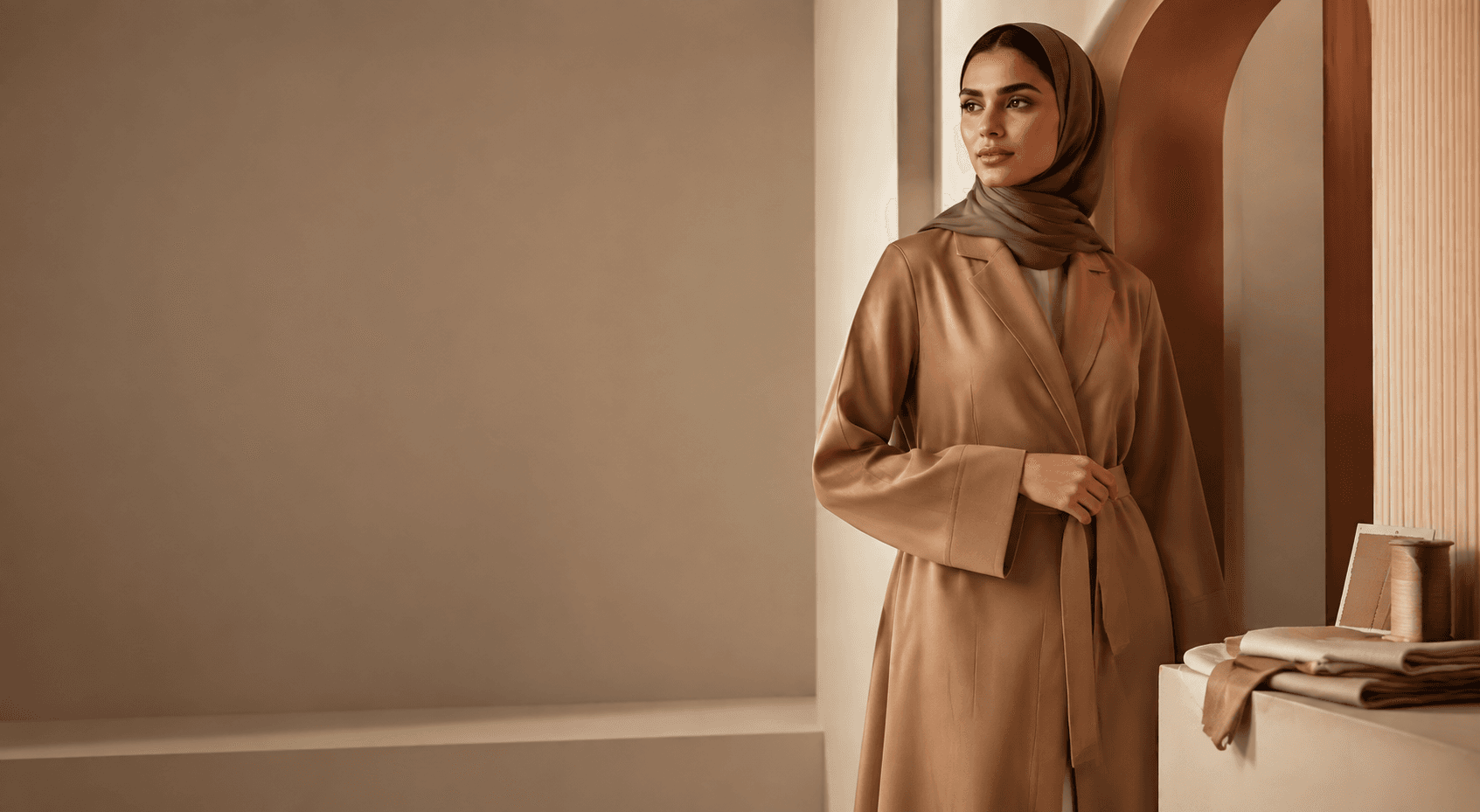 By Louzan camel modest fashion editorial